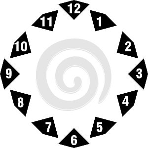 Clock DIAL gigantesque numbers on transparent background 3 photo