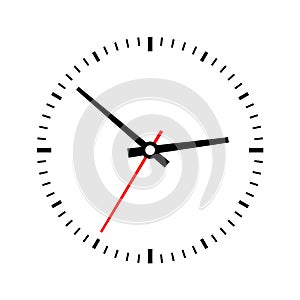 Clock dial on a white background. Vector