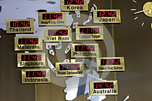 Clock- different time zone Asian zone