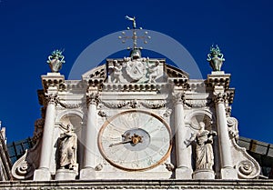 Clock in the Doge`s Palace in Venice