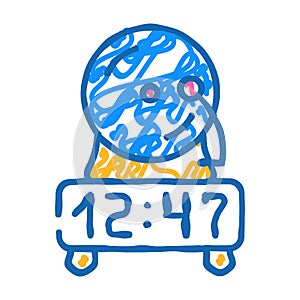 clock educational time icon doodle illustration