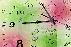 Clock face and calendar