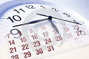 Clock Face and Calendar