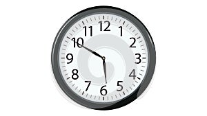 Clock Face Counting Down 12 Hours. Alpha channel