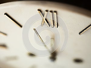 Clock face of the old wall clock