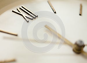 Clock face of the old wall clock