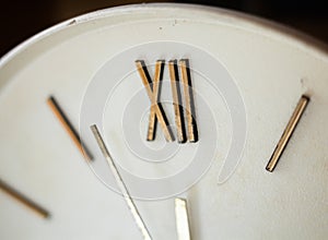 Clock face of the old wall clock