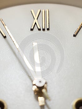 Clock face of the old wall clock