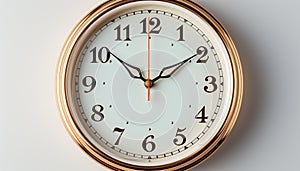 Clock face symbolizes time, countdown to success, deadline reminder generated by AI