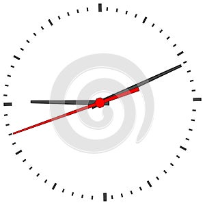 Clock face on white