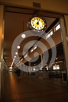 Clock in factory hall