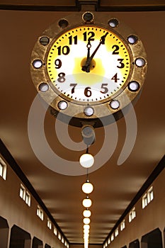 Clock in factory hall