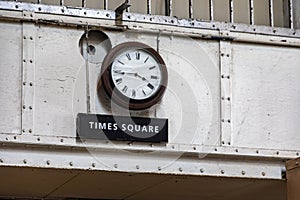 Clock of the federal prison on Alcatraz Island in the middle of the bay of the city of San Francisco, California, USA.