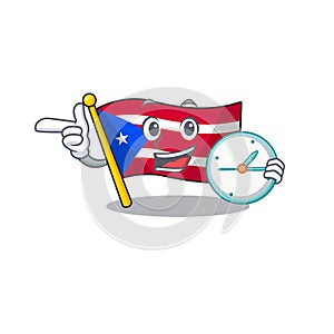 With clock flag puerto rico with the character