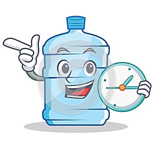 With clock gallon character cartoon style