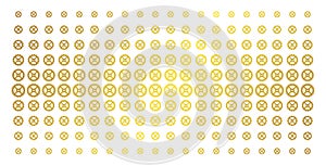 Clock Gear Golden Halftone Pattern