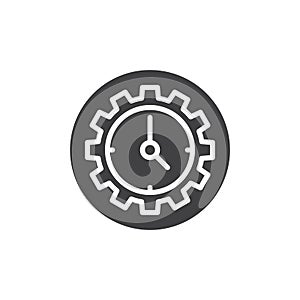 Clock and gear icon vector