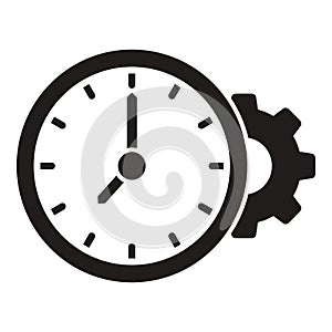 Clock gear time icon simple vector. Work control