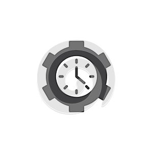 Clock gear vector icon