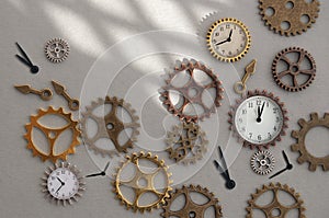 Clock gears and cogs