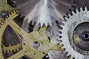 Clock gears and cogs macro background