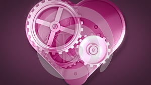 Clock gears in heart shape