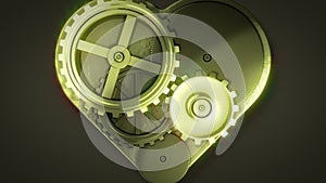 Clock gears in heart shape