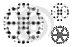 Clock Gearwheel Halftone Dotted Icon