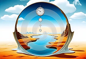 a clock with global warming effects concept