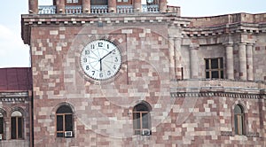 Clock of Government house in Republic square. Yerevan. Armenia