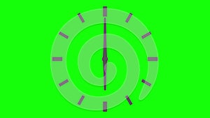 Clock on green background. Isolated 3D illustration