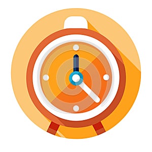 A clock with the hands at the numbers 3 and 9