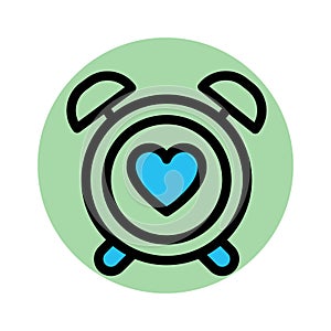 Clock, heart fill background vector icon which can easily modify or edit