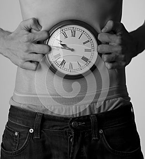 Clock in his belly, natural clock for hunger.