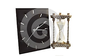 Clock and Hour Glass