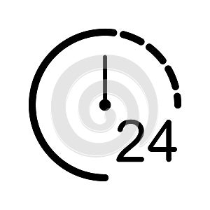 Clock 24hours icon. Vector illustration decorative design photo