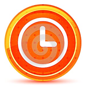 Clock icon natural orange round button