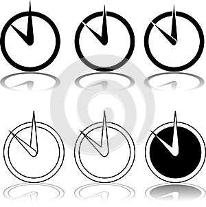 Clock icon set