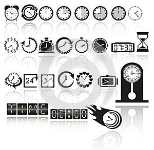 Clock icon set