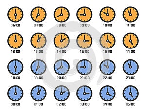 Clock icon set