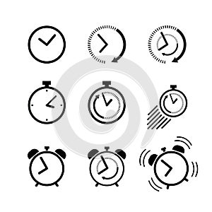 Clock icon set Clock, alarm clock, deadline