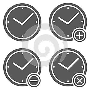 Clock icon set vector simple
