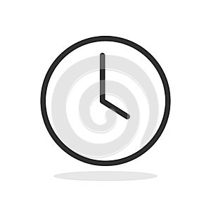 Clock icon simple silhouette flat style vector illustration