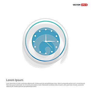 Clock Icon. Time icon - white circle button