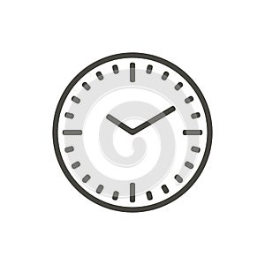 Clock icon vector. Line time symbol.