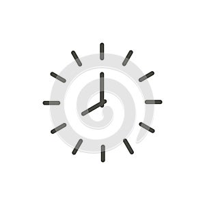 Clock icon vector. Line time symbol.