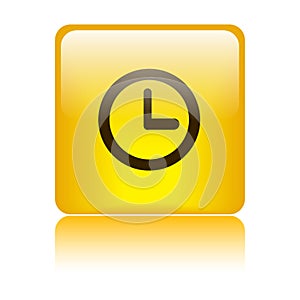 Clock icon web button square