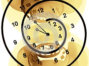 Clock of infinite time on beige background