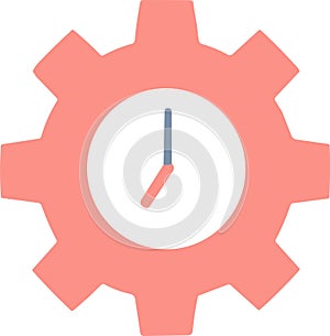 A clock inside a gear symbolizing time management