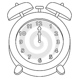 Clock Isolated Coloring Page for Kids